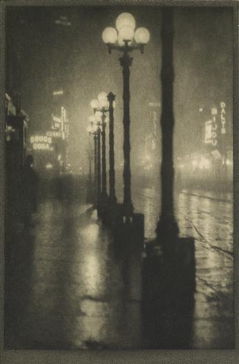 ALVIN LANGDON COBURN (1882-1966) Brooklyn Bridge--From a Roof-Top * Broadway at Night.